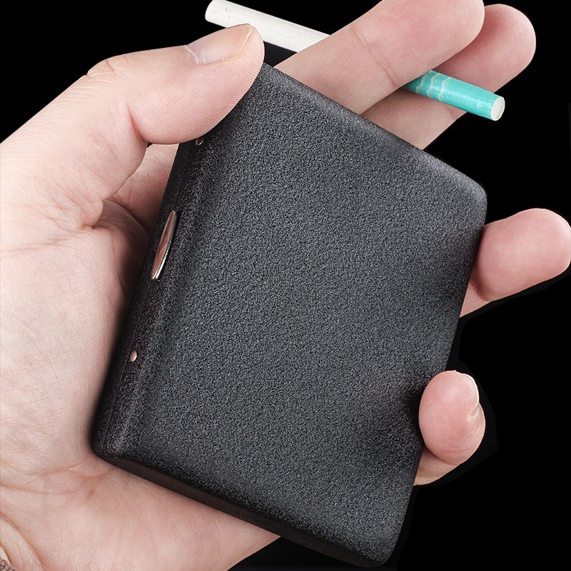 Smoking & Vaping Accessories - 20本入り ブラックフロストメタルタバコケース ポータブル防水タバコケース 鉄製クリップ 圧力や湿気に強い 煙草具