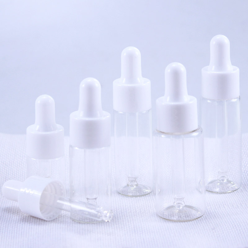 Juice Bottle Dropper - ピペット付き透明ガラス瓶,香水およびエッセンシャルオイル用ボトル,50ピース/ロット5ml 10ml 15ml 20ml