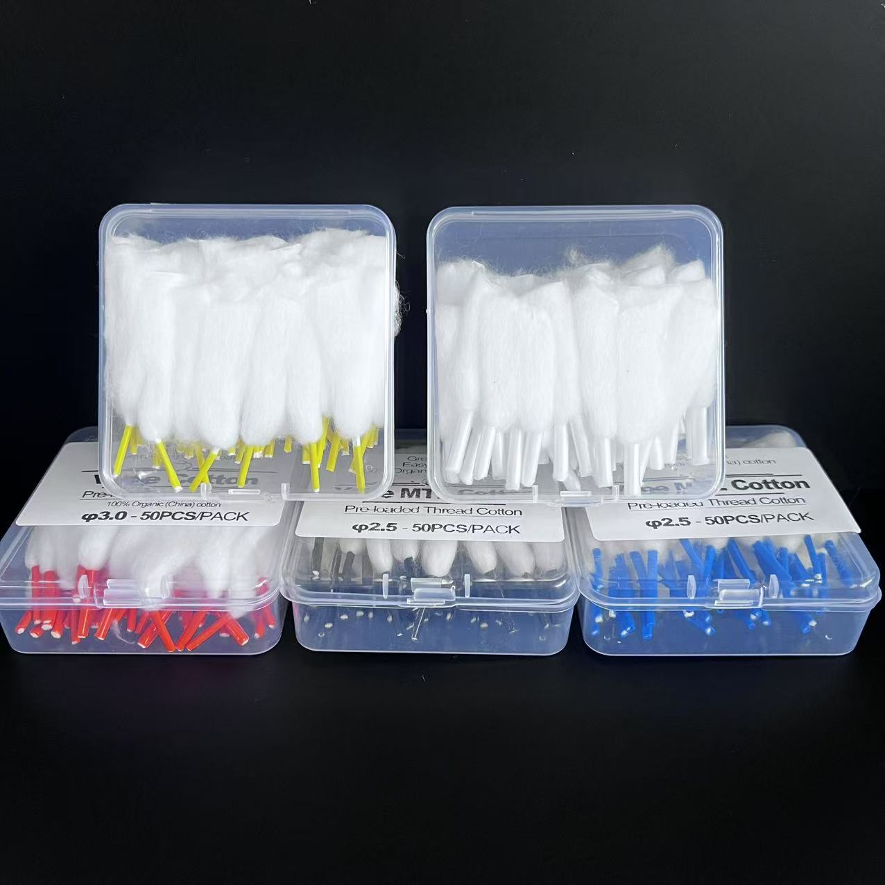 Cotton Wick Organic - 50 ストリップ/ボックス摩耗部品綿プレミアム糸ヘッド 2.5/3/4 ミリメートル有機オイルガスケット装飾芯綿プリロード靴紐ウール