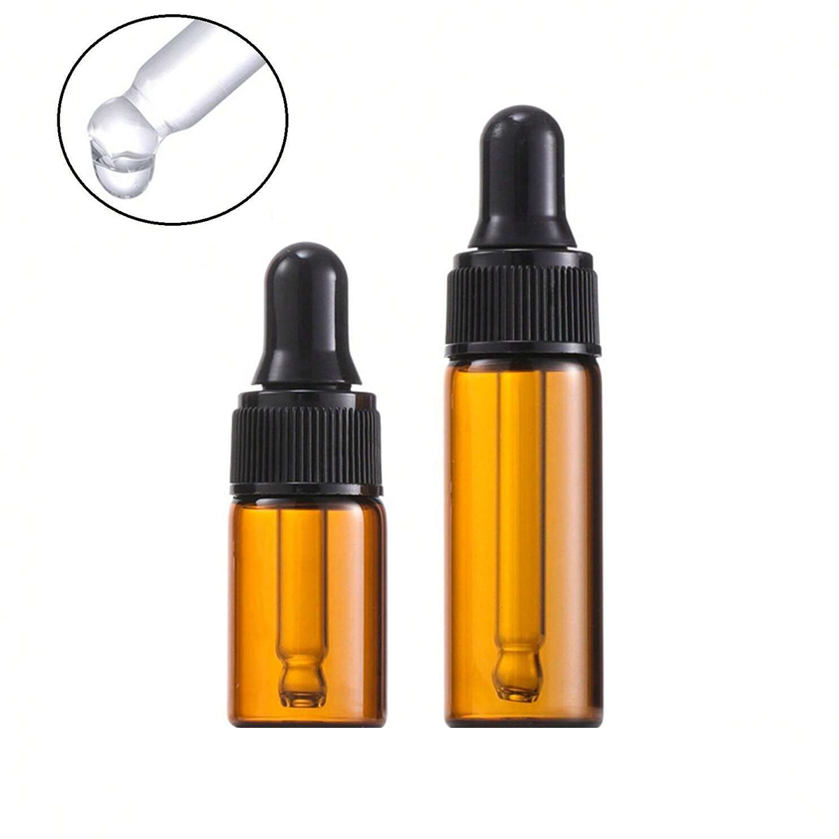Juice Bottle Dropper - 10個 ダークアンバーガラスドロッパーボトル 1ml 2ml 3ml 5ml