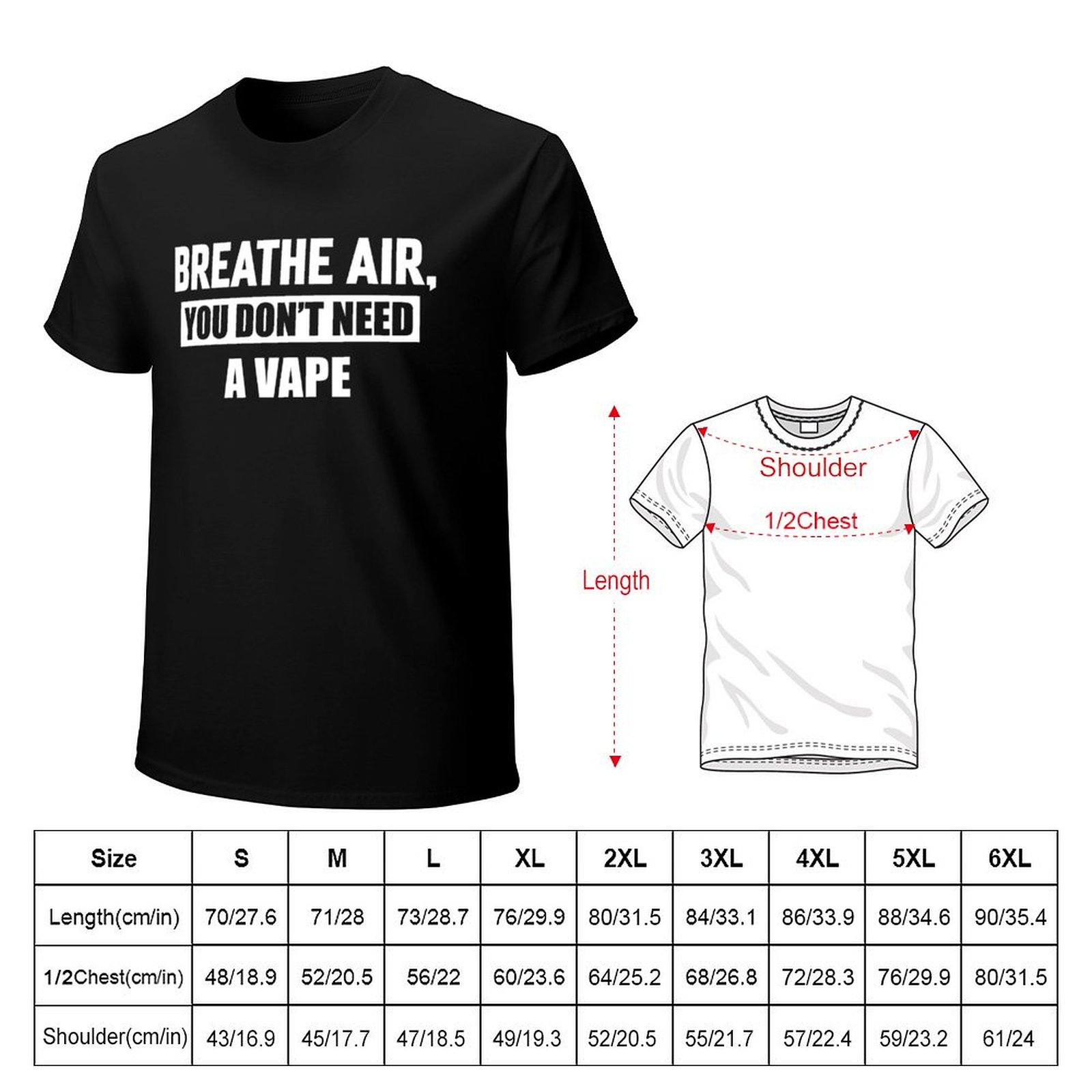 空気を吸おう、ベイプはいらない Tシャツ ホリデーアウトドア - Vaping Air のレビューと価格