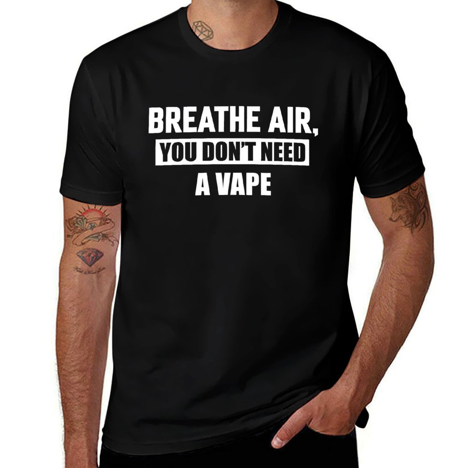 空気を吸って、ベイプはいりません Tシャツ 快適なワークアウ - Vaping Air のレビューと価格