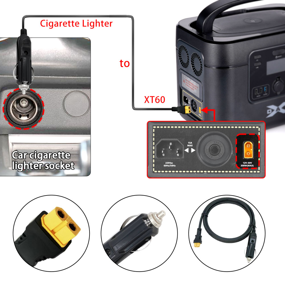 Xt60 16awgプラグカーシガレットライター、ポータブル - Accessories Experts Vape のレビューと価格